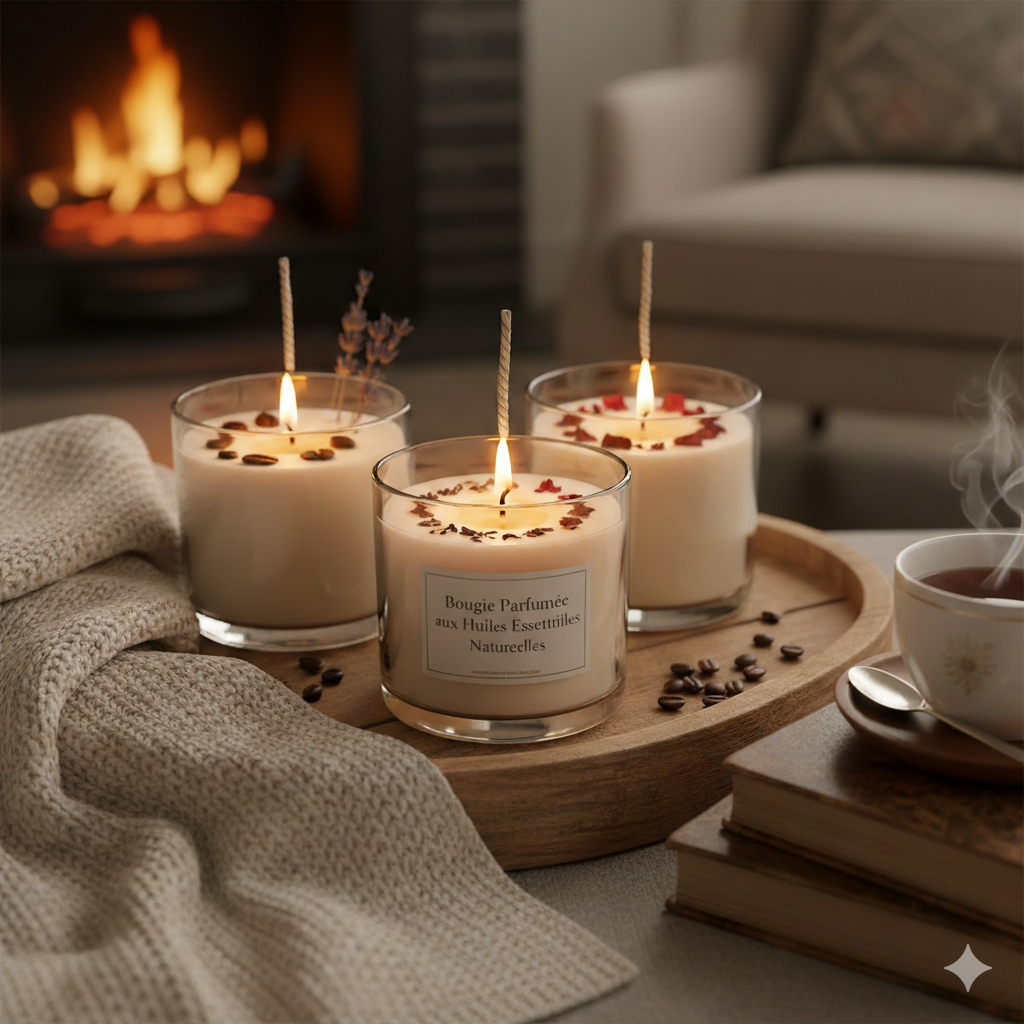 bougie parfumée huiles essentielles naturelles